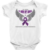 my hero is now my angel pancreatic cancer awareness Baby Bodysuit