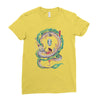 the girl and the dragon Ladies Fitted T-Shirt