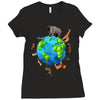 animal polygon around the planet Ladies Fitted T-Shirt