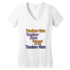 teachers give, share, care Women's V-Neck T-Shirt