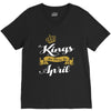 kings are born in april V-Neck Tee
