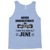 never underestimate an old man who was born in june Tank Top