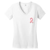 breast cancer ribbon survivor pocket Women's V-Neck T-Shirt