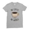 no coffee no workee Ladies Fitted T-Shirt