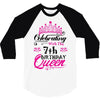 Celebrating With the 7th Birthday Queen 3/4 Sleeve Shirt