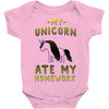my unicorn ate my homework Baby Onesie