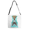 pizza shark graphic Adjustable Strap Totes