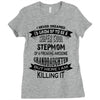 Super Cool Stepmom Of A Freaking Awesome Granddaughter Ladies Fitted T-Shirt