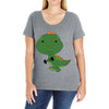 Cute Dinosaur Ladies Curvy T-Shirt