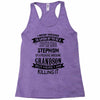 Super Cool Stepmom Of A Freaking Awesome Grandson Racerback Tank