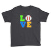 love baseball neon rhinestuds Youth Tee