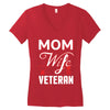 Mom Wife Veteran - Veterans Day T-Shirt Gifts Women's V-Neck T-Shirt