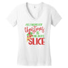 pizza christmas humor Women's V-Neck T-Shirt