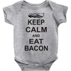 keep calm and eat bacon t shirt funny parody meat tee food pig hog bre Baby Onesie