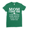 I Love You Mom Ladies Fitted T-Shirt
