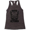 Never Underestimate Dog Rescuer Who Was Born October Racerback Tank