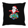 santa with piles of christmas Throw Pillow