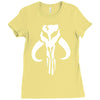 mandalorian symbol star wars tee boba fett bantha skull jedi sith Ladies Fitted T-Shirt
