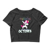 october born unicorns Crop Top