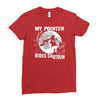 my pointer rides shotgun Ladies Fitted T-Shirt