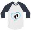 Baby Boy with Heart Any Name Customized 3/4 Sleeve Shirt