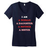 i Am A Woman A Daughter A Mother A Sister Women's V-Neck T-Shirt