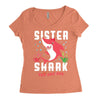 sister shark doo doo doo family matching Women's Triblend Scoop T-shirt