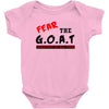 the goat white t shirt greatest of all time basketball baseball footba Baby Onesie