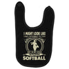i might look like i'm playing softball Baby Bibs