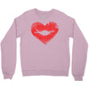 lip print heart Crewneck Sweatshirt