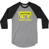 caution zombies crossing t shirt x large funny walking brains awesome 3/4 Sleeve Shirt