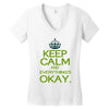 keep calm everything okay Women's V-Neck T-Shirt