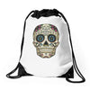 sugar skull Drawstring Bags