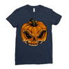 skull pumpkin Ladies Fitted T-Shirt