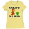 kickin it old skool Ladies Fitted T-Shirt