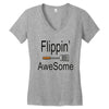 flippin awesome cooking greeting Women's V-Neck T-Shirt