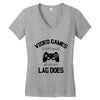 video games dont make me vidlent lag does Women's V-Neck T-Shirt