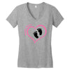 Baby Girl with Heart Any Name Customized Women's V-Neck T-Shirt