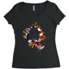 American Flag Q Women's Triblend Scoop T-shirt