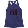 i code therefore i am Racerback Tank