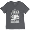 legends are born in november V-Neck Tee
