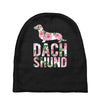 dachshund floral Baby Beanies