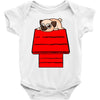 snoopy parody pug w Baby Bodysuit
