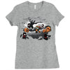 oblivious ninja trick or treat Ladies Fitted T-Shirt