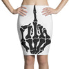 middle finger skeleton bone skull grafitti art Pencil Skirts