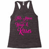 this mom hugs kiss es Racerback Tank