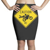 motorcycle caution sign Pencil Skirts