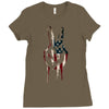 peace and love usa flag Ladies Fitted T-Shirt