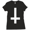 wasted youth inverted cross indie geek swag funny Ladies Fitted T-Shirt