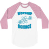 science worship funny geek atheist anti religion 3/4 Sleeve Shirt
